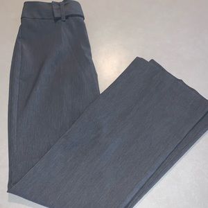 Gray silky buttoned and zip dress pants